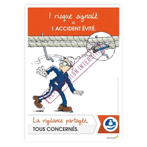 Affiche Sécurité Risque Signalé Tuyau 1434a Graphito Prévention