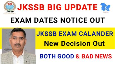 Jkssb Exam Calander Notice Jkssb Exam Dates Jkssb All