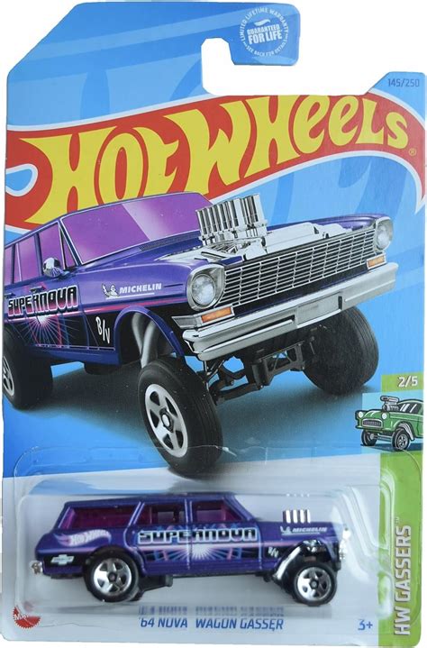 Amazon.com: Hot Wheels '64 Nova Wagon Gasser, HW Gassers 2/5 [purple] 145/250 : Toys & Games