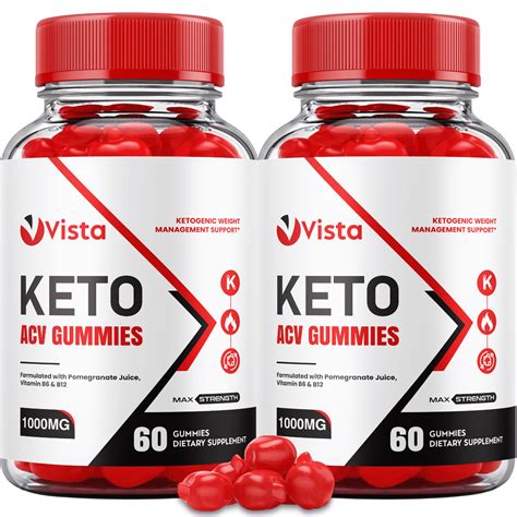 2 Pack Vista Keto Acv Gummies Ketogenic Weight Management Support Apple Cider Vinegar Keto