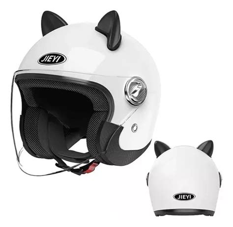 Casco De Motocicleta Con Orejas Gato Para Hombres Y Mujeres Env O Gratis