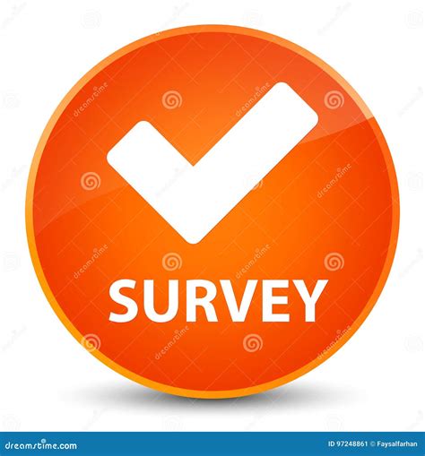 Survey Validate Icon Elegant Orange Round Button Stock Illustration