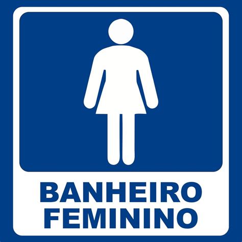 Placa De Sinaliza O Banheiro Feminino Azul X Cm Em Promo O