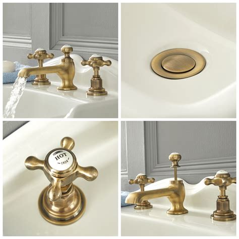 Elizabeth Traditional Widespread Bathroom Faucet Antique Brass