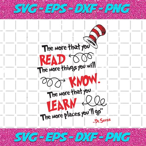 The More That You Read Svg Dr Seuss Svg Dr Seuss Vector Dr Seuss