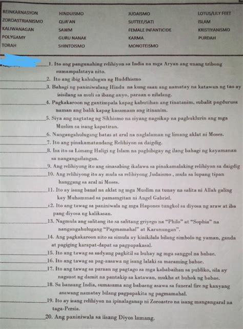 Punan Mo Panuto Basahin Mabuti Ang Bawat Pangungusap Pumili Ng Tamang