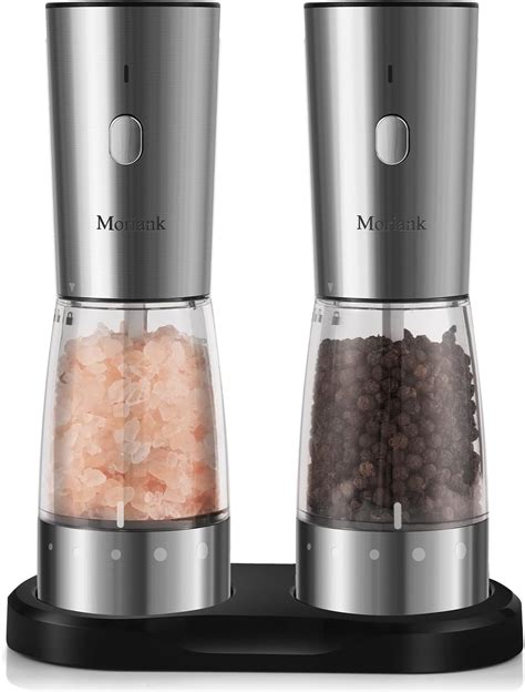 Gravity Electric Salt And Pepper Grinder Set Of 2 Usb Rechargeable Kitchen Electric