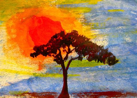 Lonely Tree Painting Drawings Painting Drawing