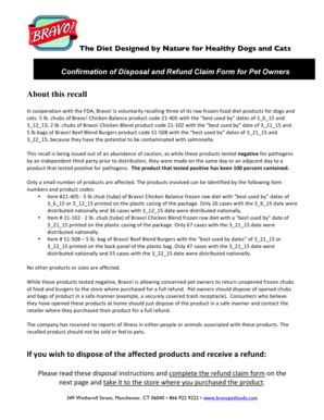 Fillable Online Confirmation Of Disposal And Refund Claim Form