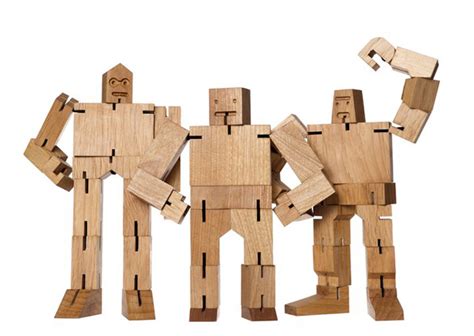 Cubebots Posable Wooden Robots