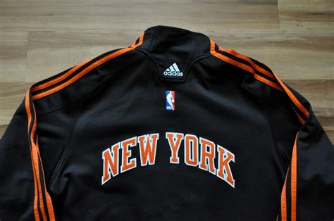 New York Knicks Adidas Jacket Warm Up Nyk Clima Nba Blue Black Men