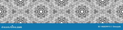 Black and White Seamless Border Scroll. Geometric Stock Image - Image of ornamental, national ...