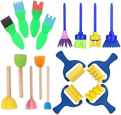 Intvn Kinder Diy Stempel Schwamm Malerei Pinsel Set Kunsthandwerk