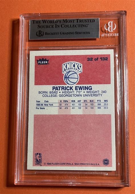 Fleer Basketball Patrick Ewing Psa Nm Mt Srr Cards Ebay