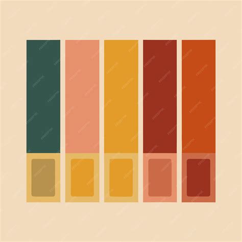 Dusty Rose Mustard Retro Color Palette Template Premium Ai Generated Vector