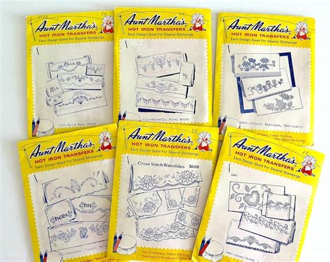 UNCUT Most Unopened Vintage Aunt Martha S Hot Iron Embroidery