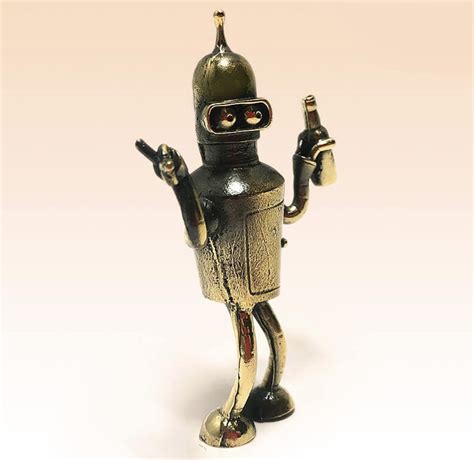 Bender Rodriguez Futurama Miniature Bronze Figurine Statue Etsy