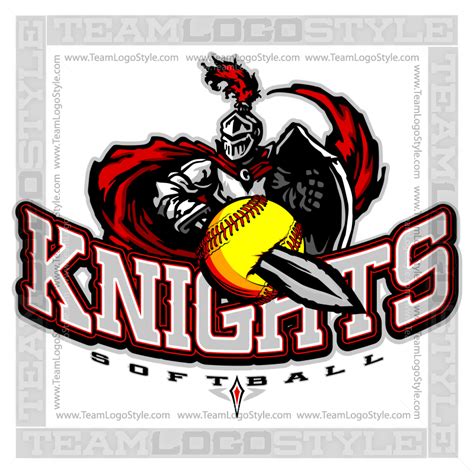 Knight Softball Team Logo Graphic Mascot Design For Fastpitch Softball