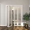 BARNER HOME Closet Doors Reeded Glass Panel Bi Fold Doors Assembly