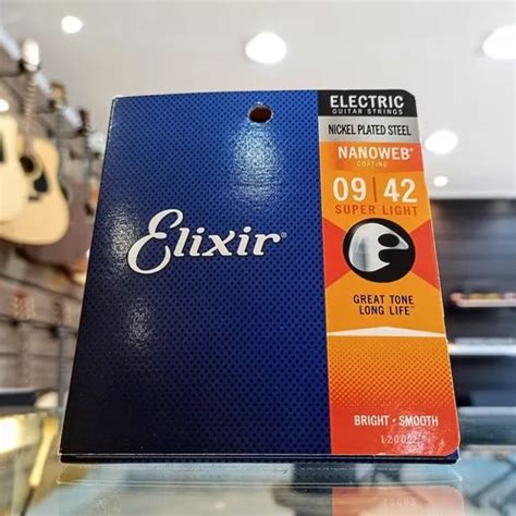 Encordoamento Guitarra Elixir 09 Custom Light Nanoweb