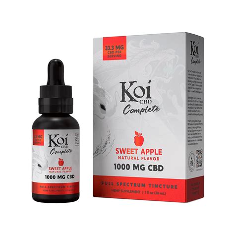 Koi Cbd Complete Full Spectrum Cbd Tincture Sweet Apple Flavor 1fl