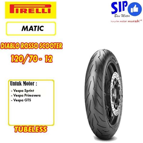 Jual Ban Motor Vespa Pirelli Diablo Rosso Scooter Tubeless Di