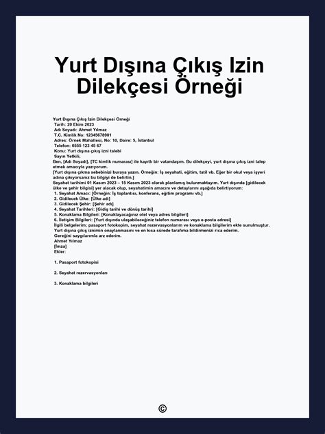 Veli Izin Dilekçesi örneği 5