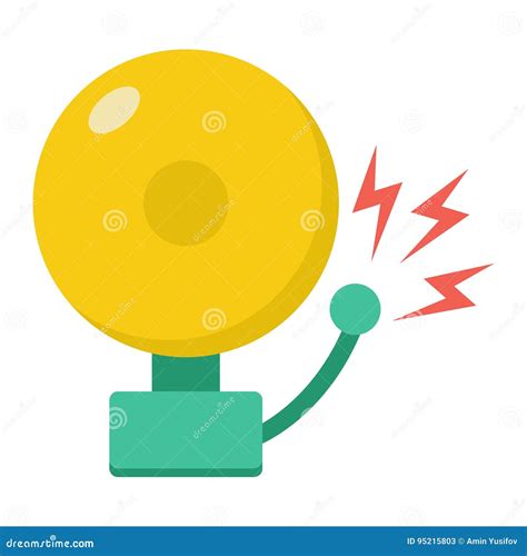 Fire Alarm Flat Icon Intruder Alarm And Security Stock Vector