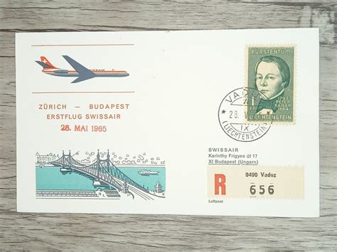 TR20 Enveloppe Timbre Liechtenstein 1965 Theme Aviation Kaufen Auf