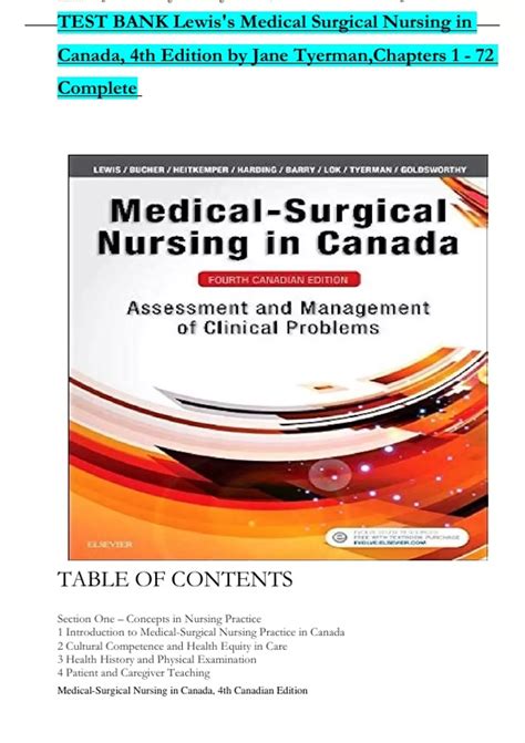 Test Bank For Lewis S Medical Surgical Nursing In Canada Th Edition