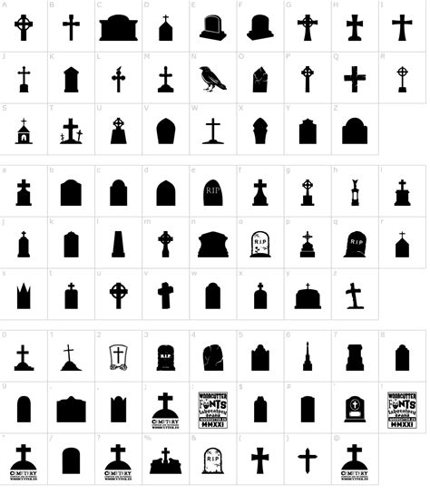 Cemetery Icons Font Download