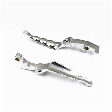 Pair Chrome Skull Zombie Brake Clutch Lever For Honda Shadow