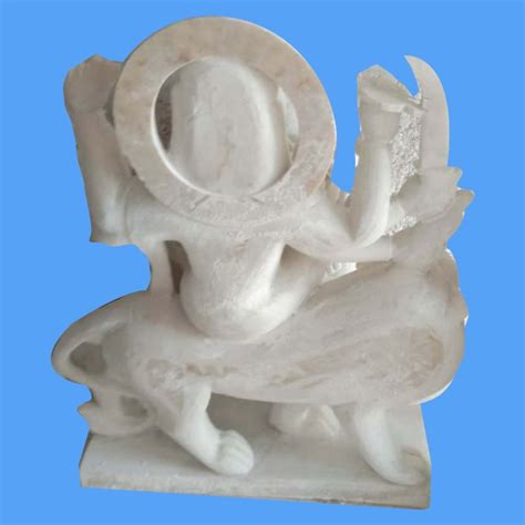 Hindu Plain White Marble Durga Mata Statue For Temple Size 3 5 Feet