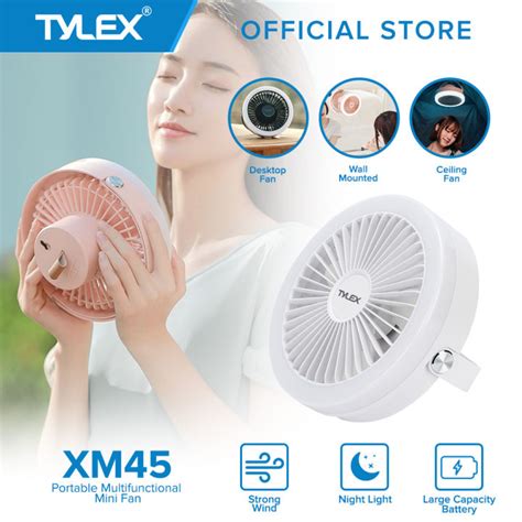 TYLEX XM45 Portable Multifunctional Fan With LED Light Low Noise