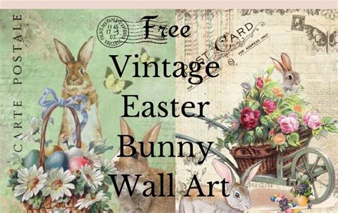 Free Printable Vintage Easter Bunny Art Vintage Easter Vintage