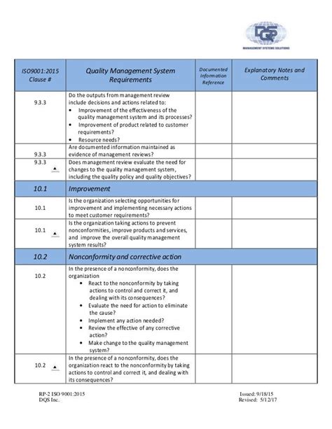 Iso 9001 2015 Checklist