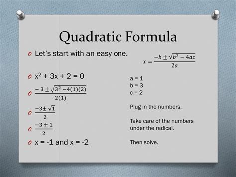 Quadratic Equations Quadratic Formula Using Powerpoint 16d