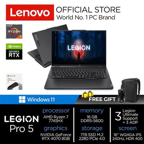 Jual Lenovo Legion Pro 5 16arx8 Ryzen 7 7745hx 16gb 1tb Ssd Rtx4070