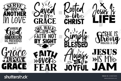 Christian Quotes Svg Cut Files Designs Bundle Royalty Free Stock Vector 2194871859