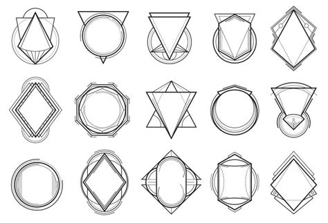 Geometric Shapes Outline Set Royalty Free Vector Image