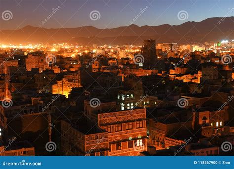 Sanaa. Night View on the Old City.Yemen Stock Photo - Image of building, morning: 118567900