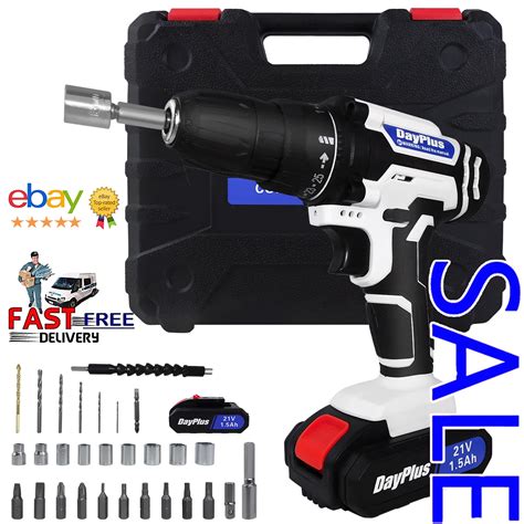 Dayplus 21V Electric Drill Cordless Screwdriver Drill Combi Set 2PCS Li