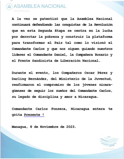 NOTA 2 Portal Asamblea Nacional De Nicaragua