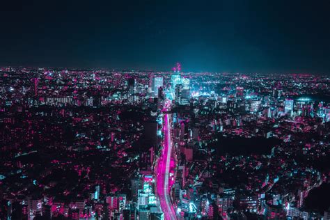 Purple Neon Lights Tokyo Desktop Wallpapers Wallpaper Cave