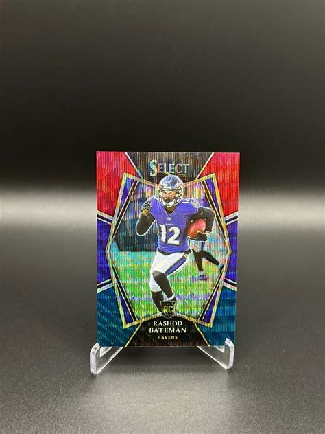 Panini Select Football Rashod Bateman Rc Club Lvl Red White Blue