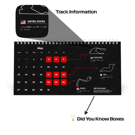 FORMULA 1 2024 Desk Calendar Racing Season Planner for F1 Enthusiasts ...