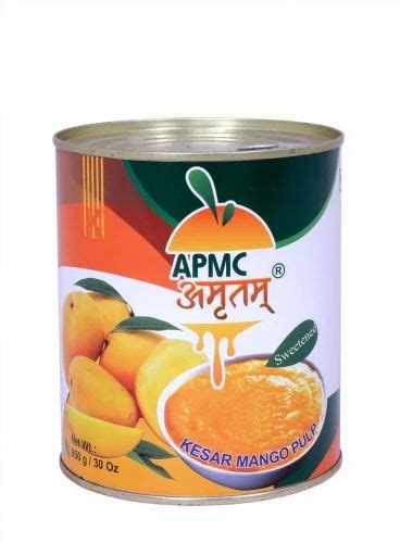 Apmc Amrutam Yellow Kesar Mango Pulp Packaging Size Grms