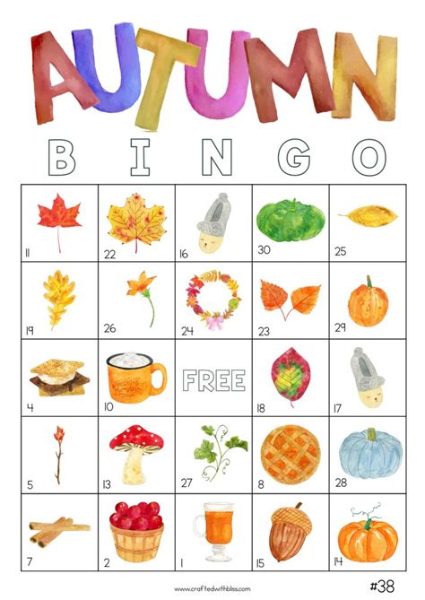 50 Autumn Fall Bingo Cards Classroom Game Bingo Game Party Etsy