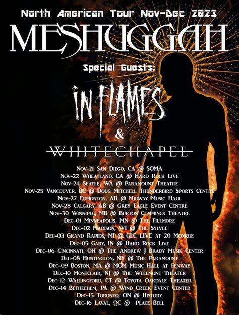 Meshuggah Announce North American Tour With In Flames Whitechapel