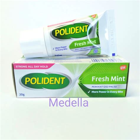 Jual Polident Perekat Gigi Palsu Fresh Mint 20 Gr Shopee Indonesia